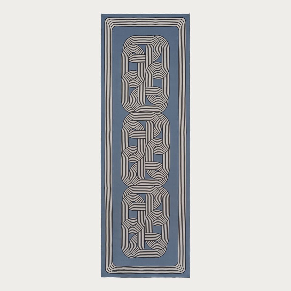 Silsile İpek Şal Mavi